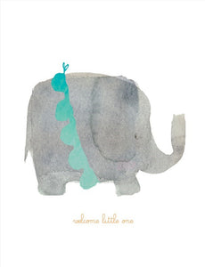 "Welcome Little One" Elephant Baby Shower Card
