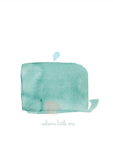 "Welcome Little One" Whale Baby Shower Card