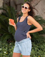 Load image into Gallery viewer, Seraphine | Ethann Maternity Drawstring Denim Shorts