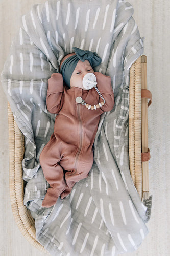 Mebie Baby | Organic Cotton Ribbed Zippered Sleeper