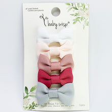 Load image into Gallery viewer, Baby Wisp Small Snap Charlotte Bow Clips | 5 pack